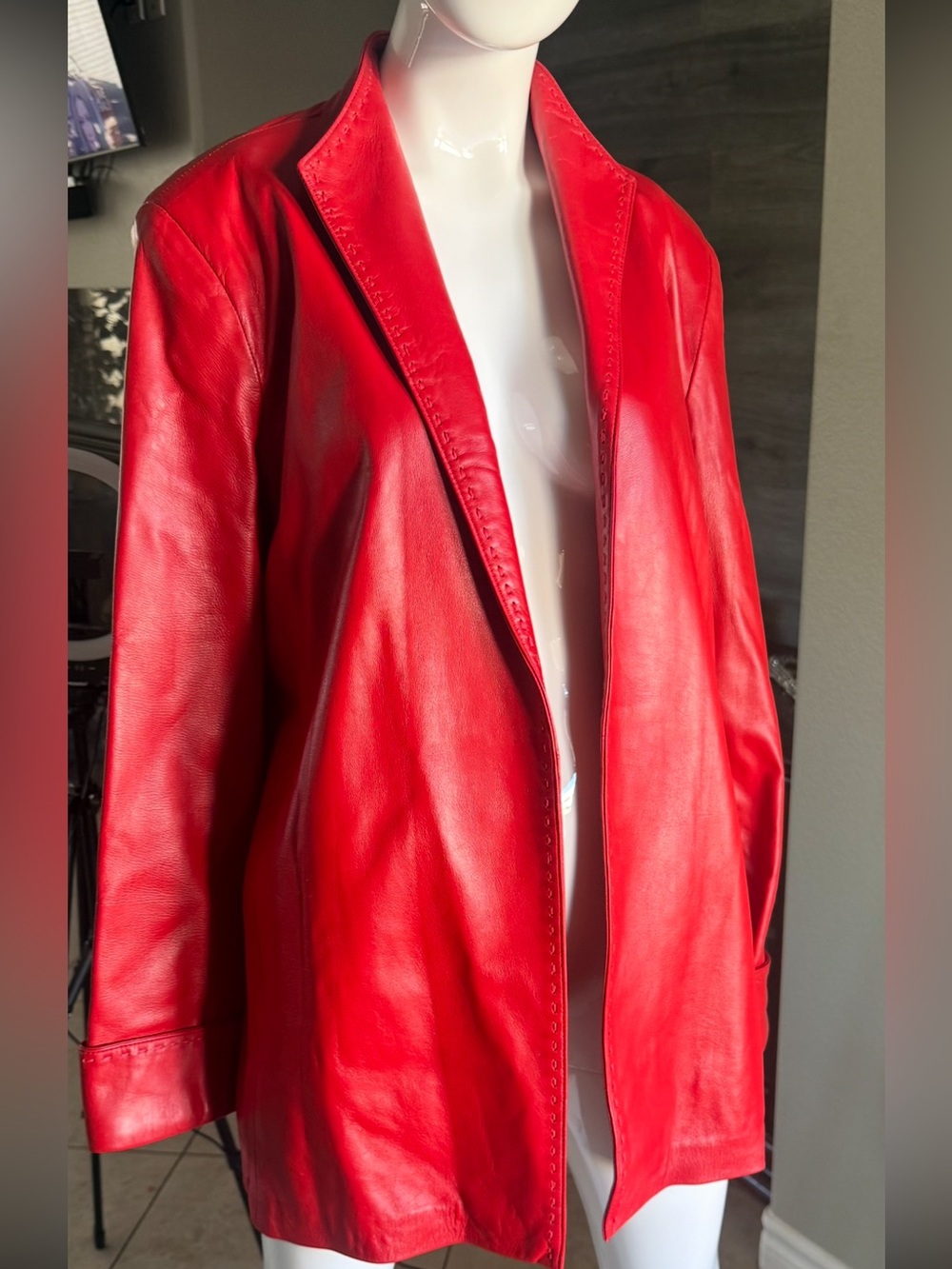 DERO by Rocco D’Amelio Vintage 90’s Red Leather Jacket L